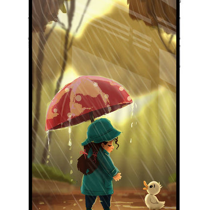 Rainy Day iPhone 6 Plus/6s Plus Glass Case Back Cover by Casekaro