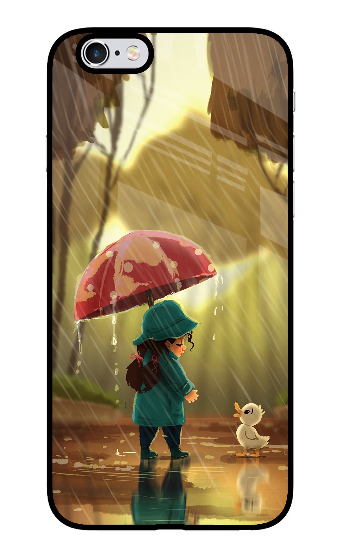 Rainy Day iPhone 6 Plus/6s Plus Glass Case Back Cover by Casekaro