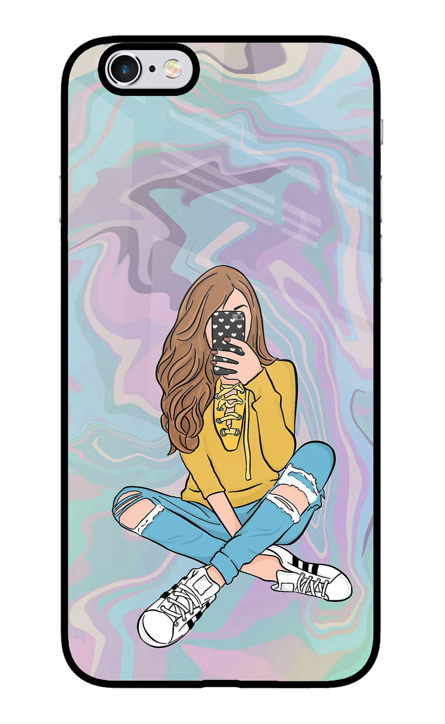 Selfie Girl iPhone 6 Plus/6s Plus Back Cover, Glass case