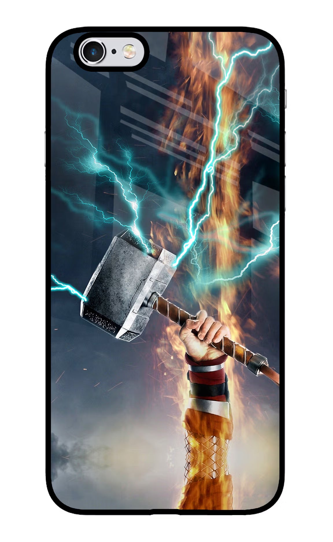 Thor Hammer Mjolnir iPhone 6 Plus/6s Plus Glass Case Back Cover by Casekaro