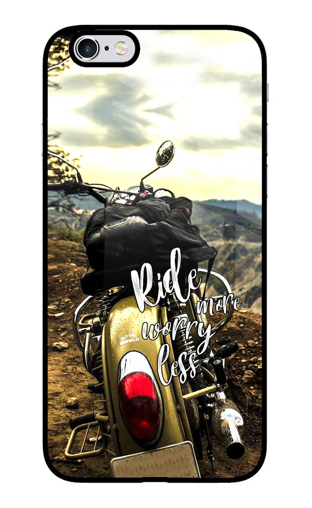 Ride More Worry Less iPhone 6 Plus/6s Plus Glass Case Back Cover by Casekaro
