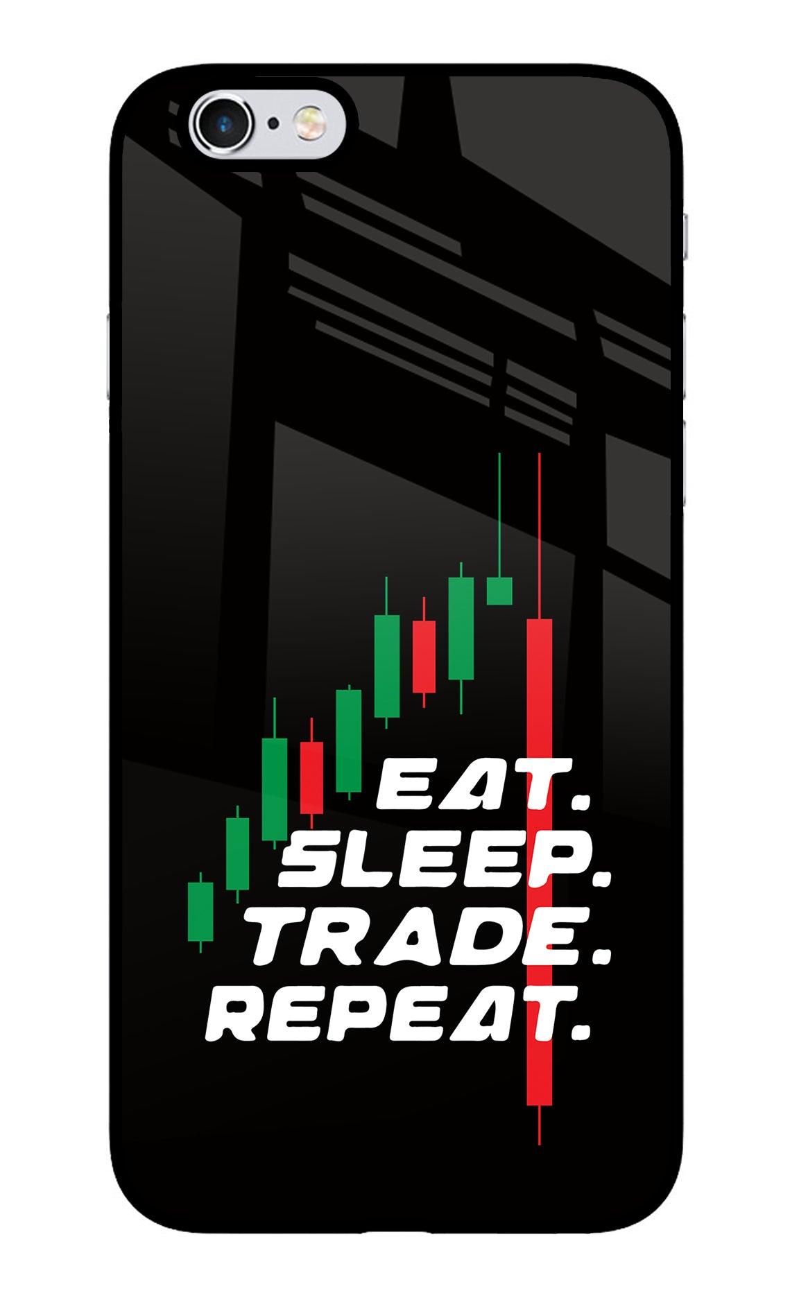 Eat Sleep Trade Repeat iPhone 6 Plus/6s Plus Glass Case