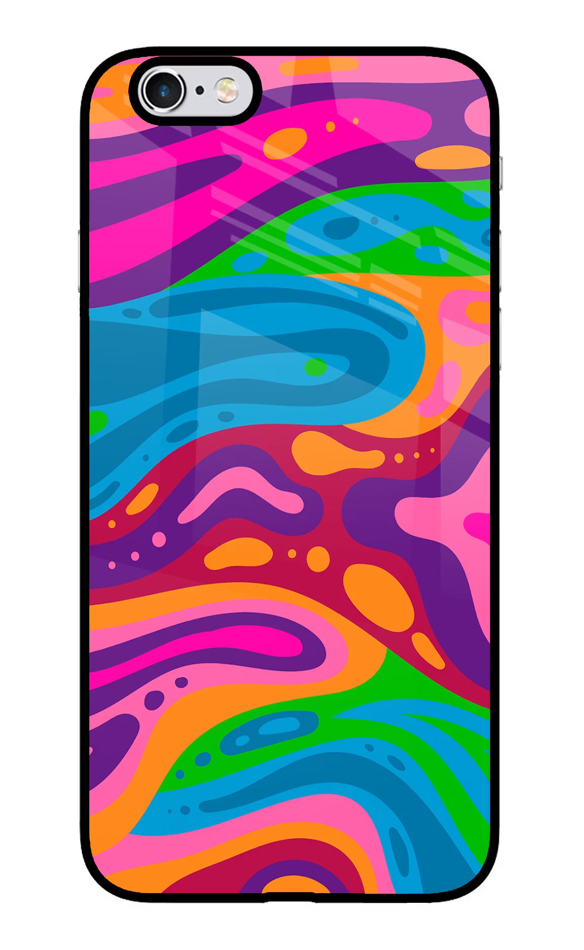 Trippy Pattern iPhone 6 Plus/6s Plus Glass Case Back Cover by Casekaro