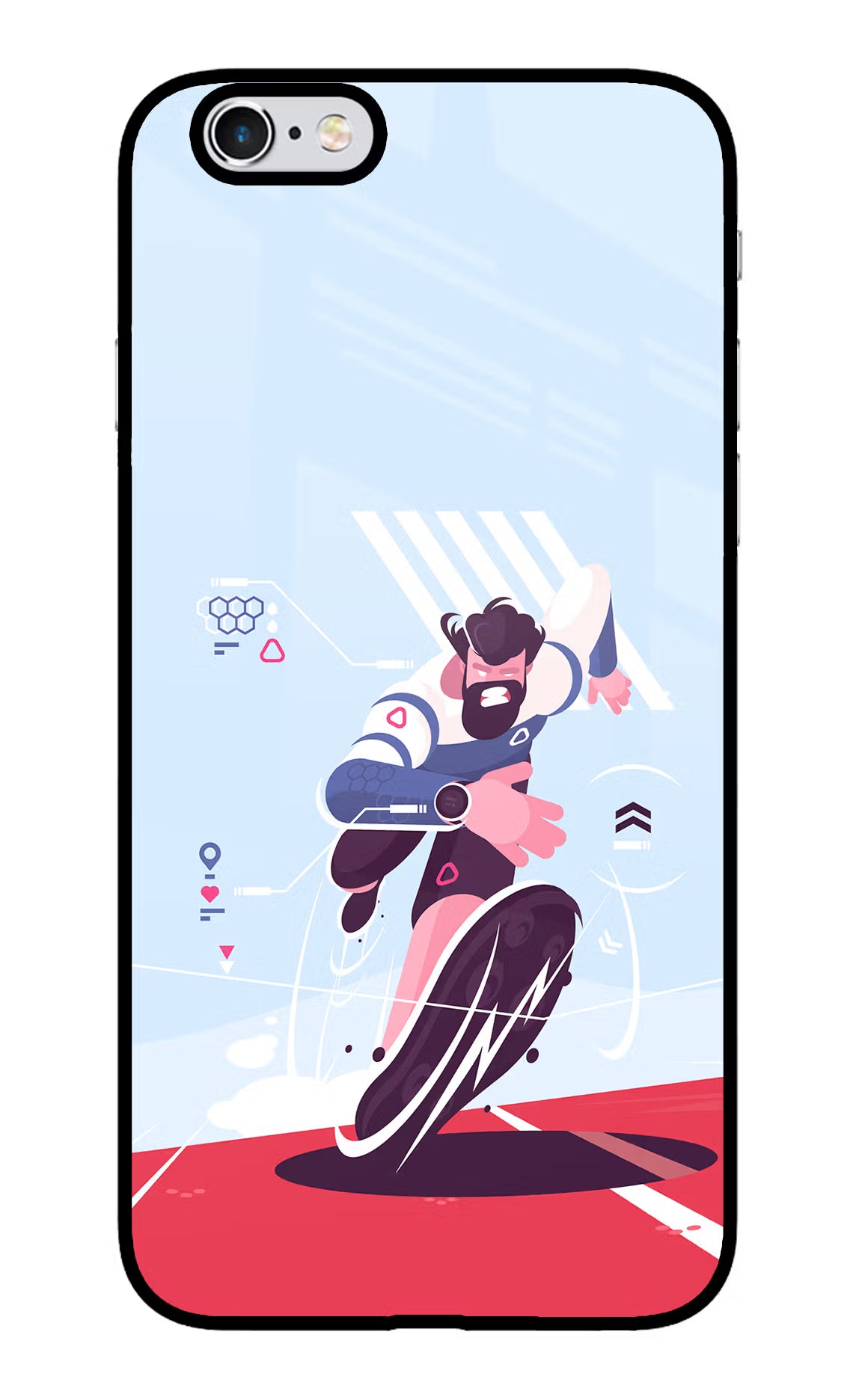 Run Pro iPhone 6 Plus/6s Plus Glass Case Back Cover by Casekaro