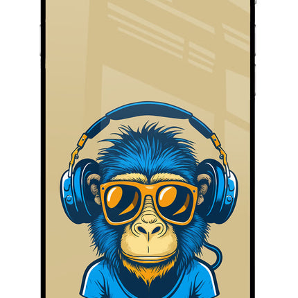 Monkey Headphone iPhone 6 Plus/6s Plus Glass Case Back Cover by Casekaro