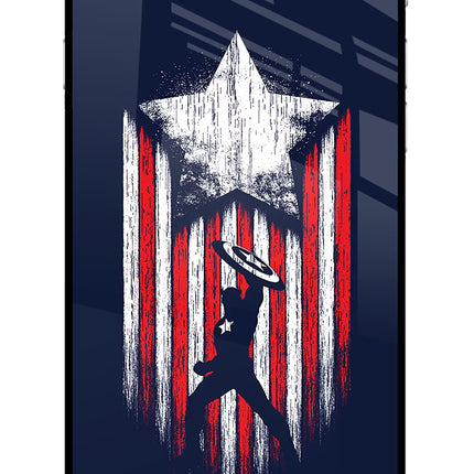 Captain America Marvel Art iPhone 6 Plus/6s Plus Glass Case Back Cover by Casekaro