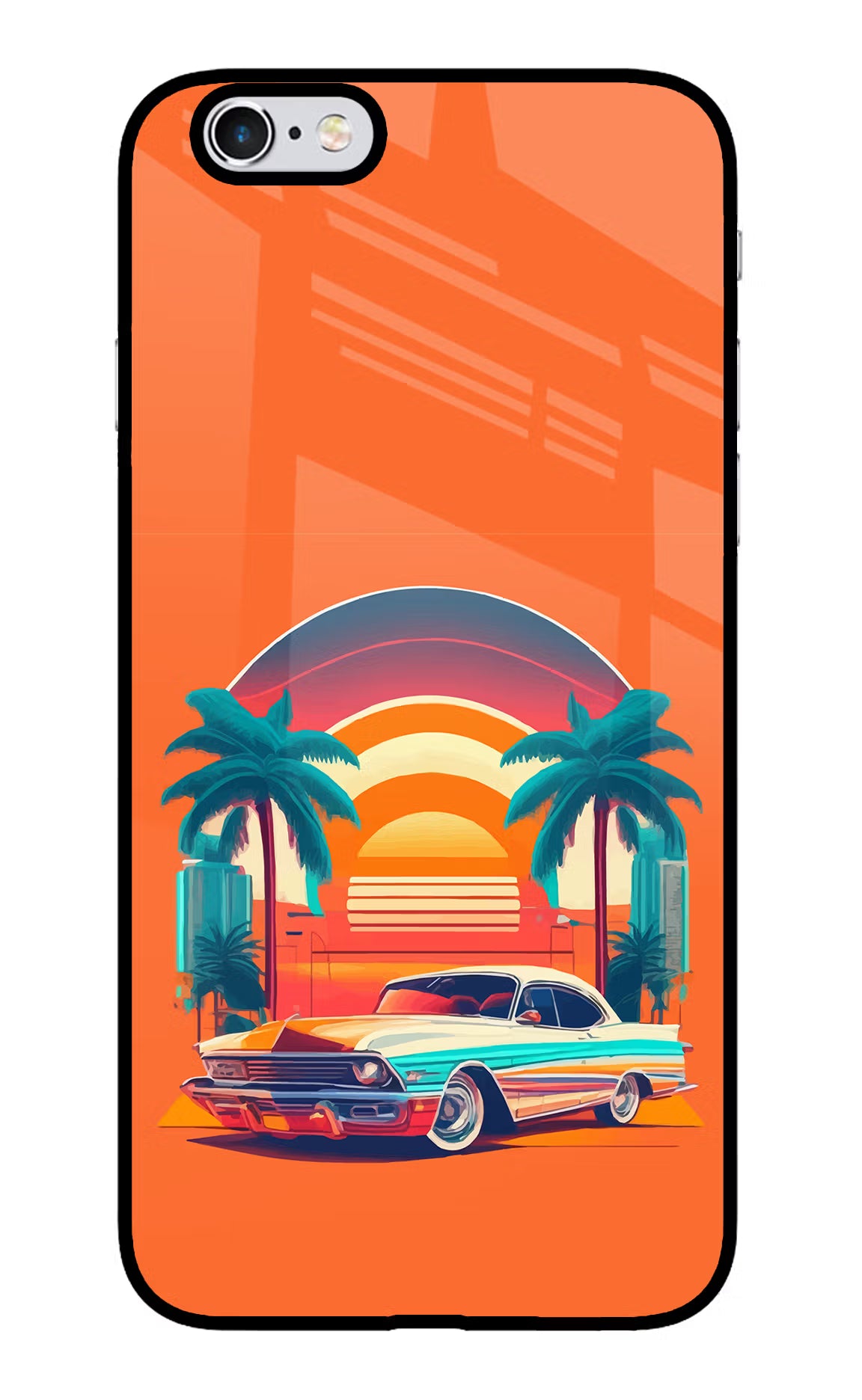 Palm Drive 80s iPhone 6 Plus/6s Plus Glass Case Back Cover by Casekaro