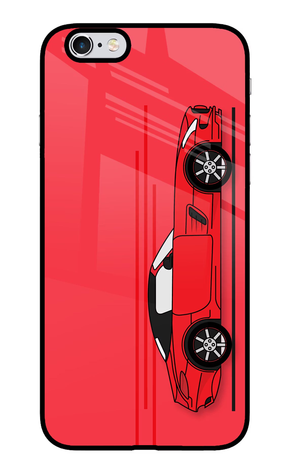 Red Velocity iPhone 6 Plus/6s Plus Glass Case Back Cover by Casekaro
