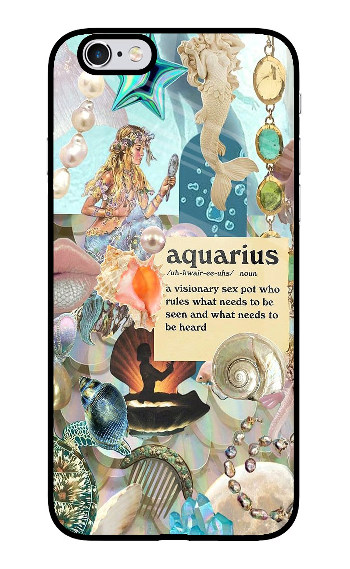 Aquarius Zodiac iPhone 6 Plus/6s Plus Glass Case Back Cover by Casekaro