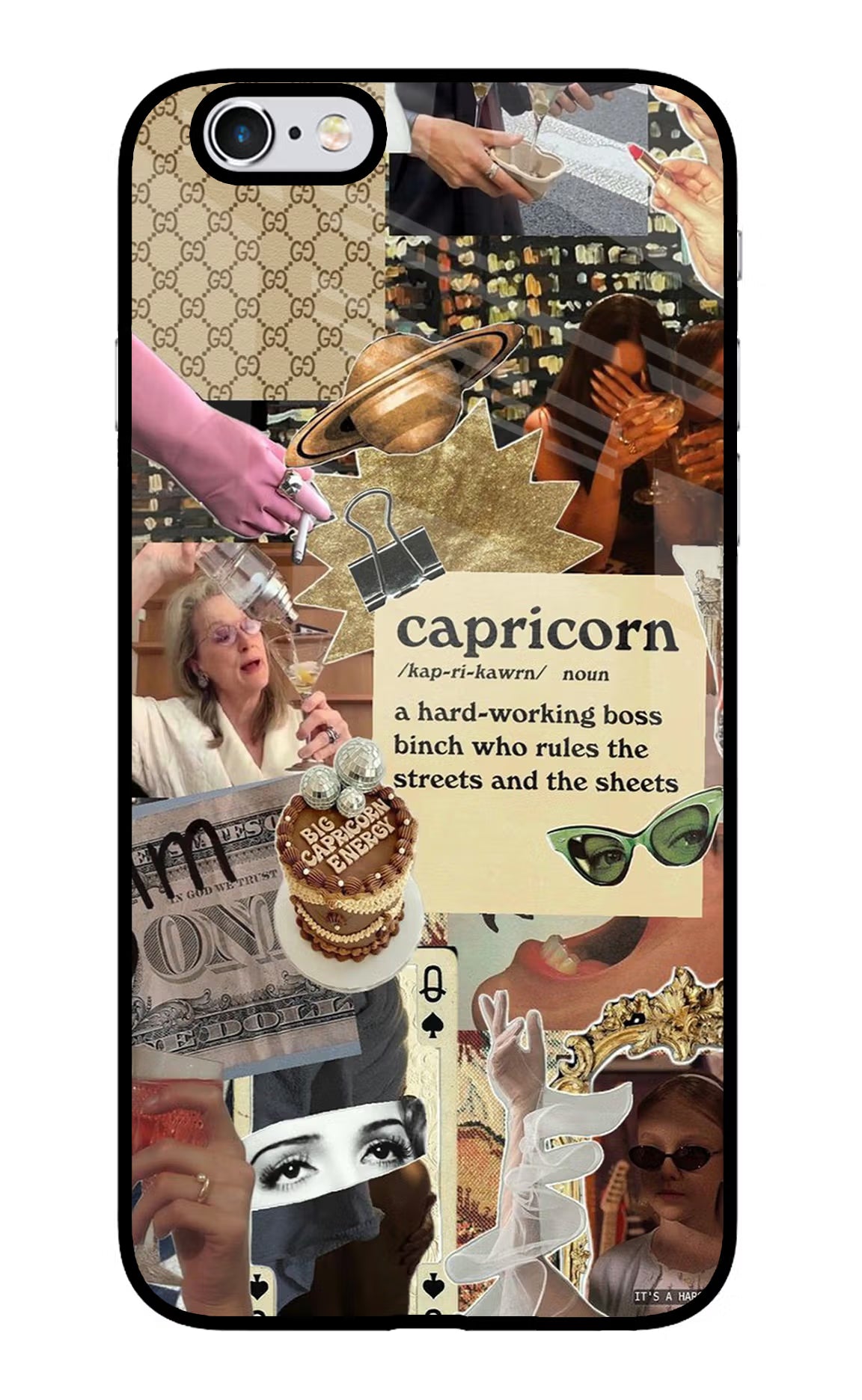 Capricorn Zodiac iPhone 6 Plus/6s Plus Glass Case Back Cover by Casekaro