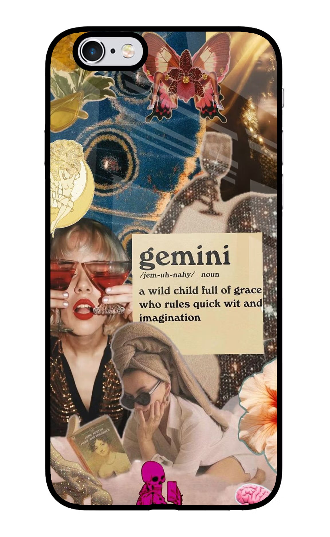 Gemini Zodiac iPhone 6 Plus/6s Plus Glass Case Back Cover by Casekaro