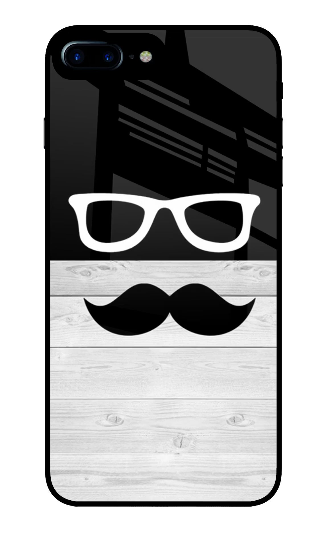 Mustache iPhone 7 Plus Glass Case Back Cover by Casekaro