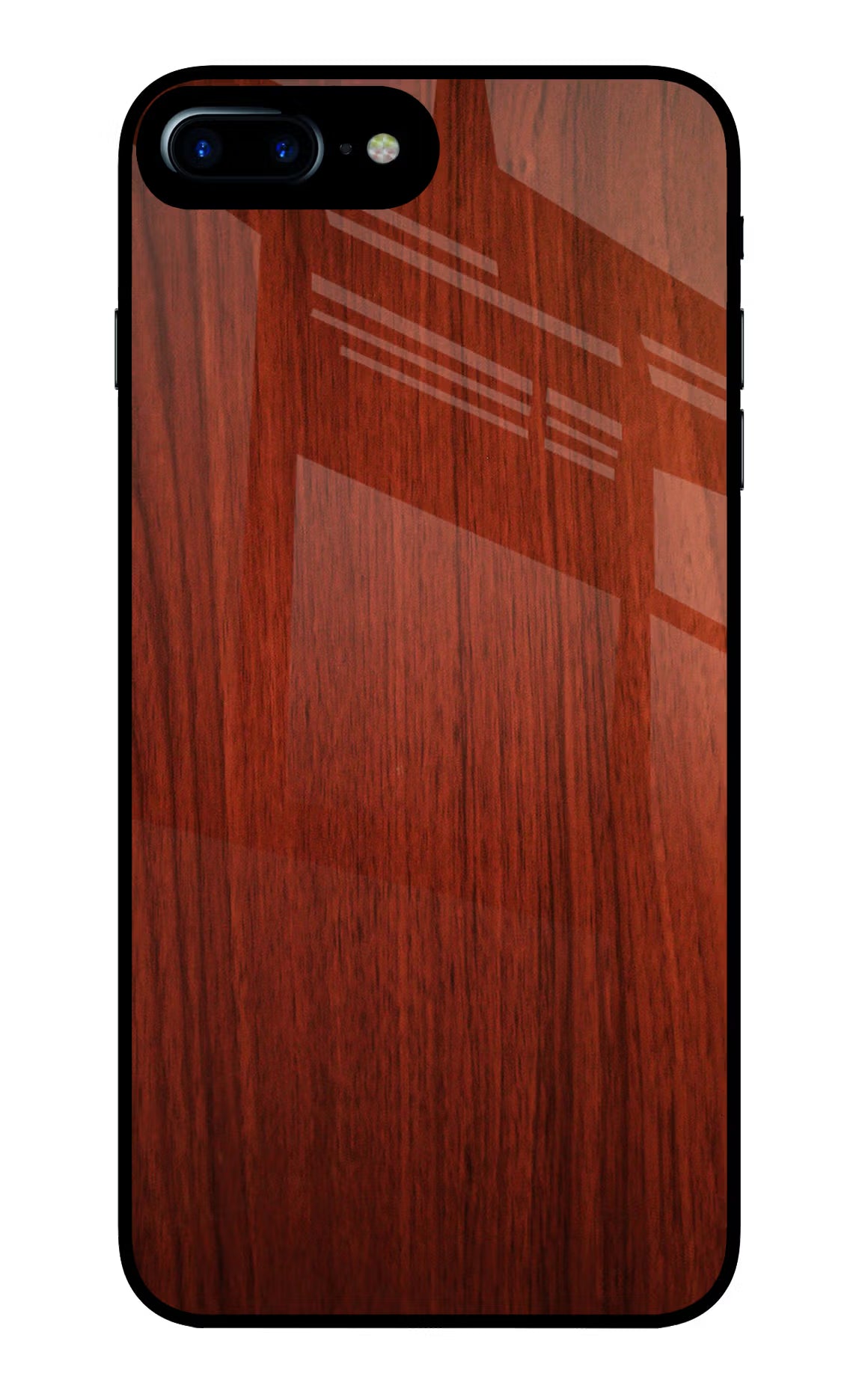 Wooden Plain Pattern iPhone 7 Plus Glass Case Back Cover by Casekaro