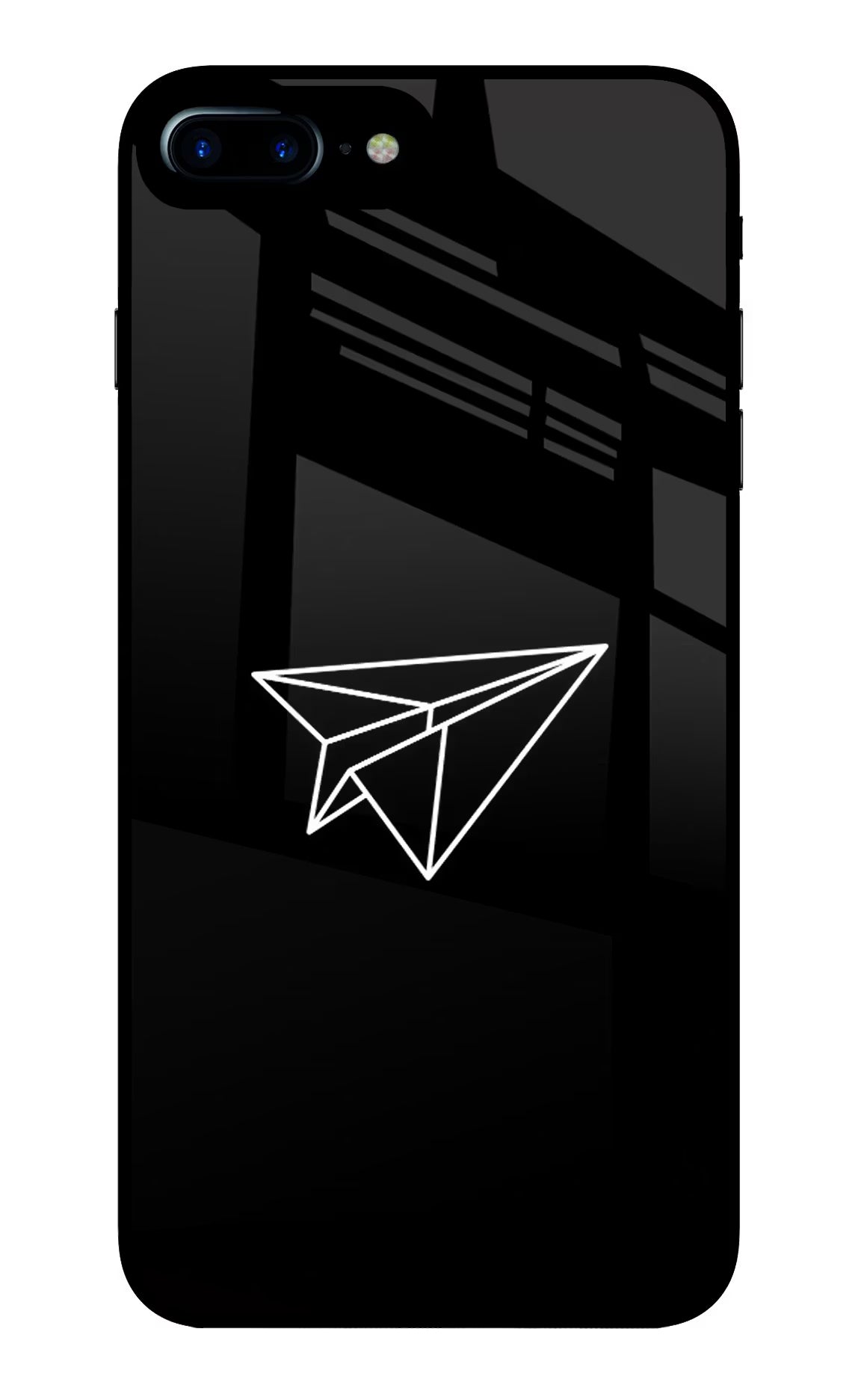 Paper Plane White iPhone 7 Plus Glass Case Back Cover by Casekaro