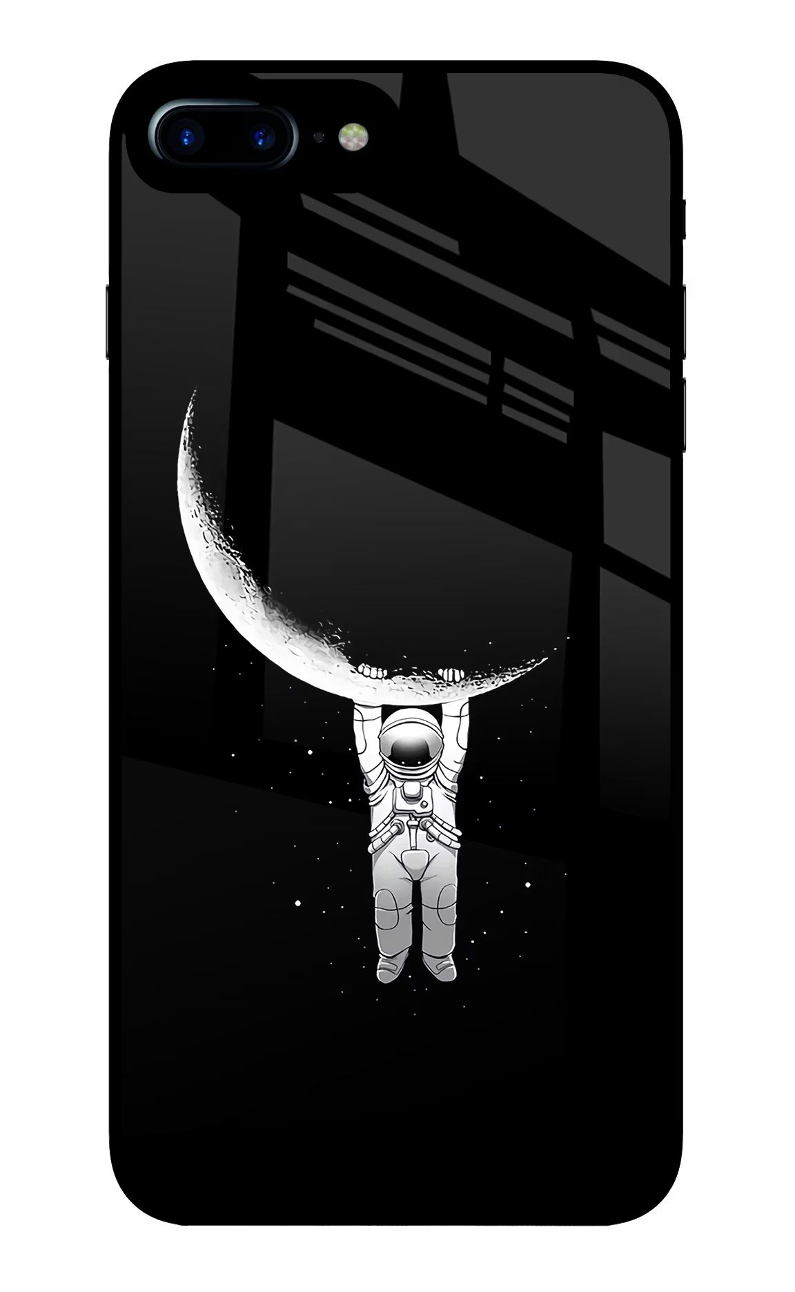 Moon Space iPhone 7 Plus Glass Case Back Cover by Casekaro