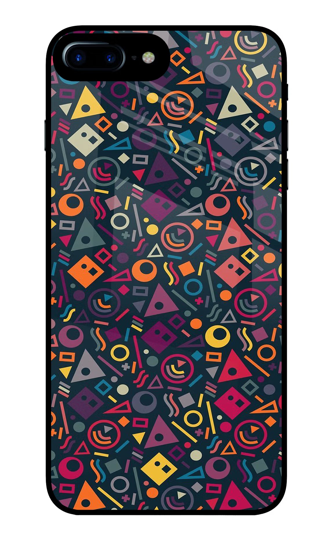 Geometric Abstract iPhone 7 Plus Glass Case Back Cover by Casekaro