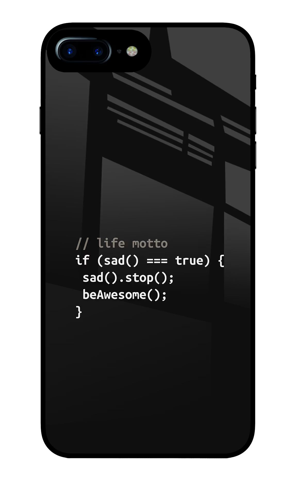Life Motto Code iPhone 7 Plus Glass Case Back Cover by Casekaro