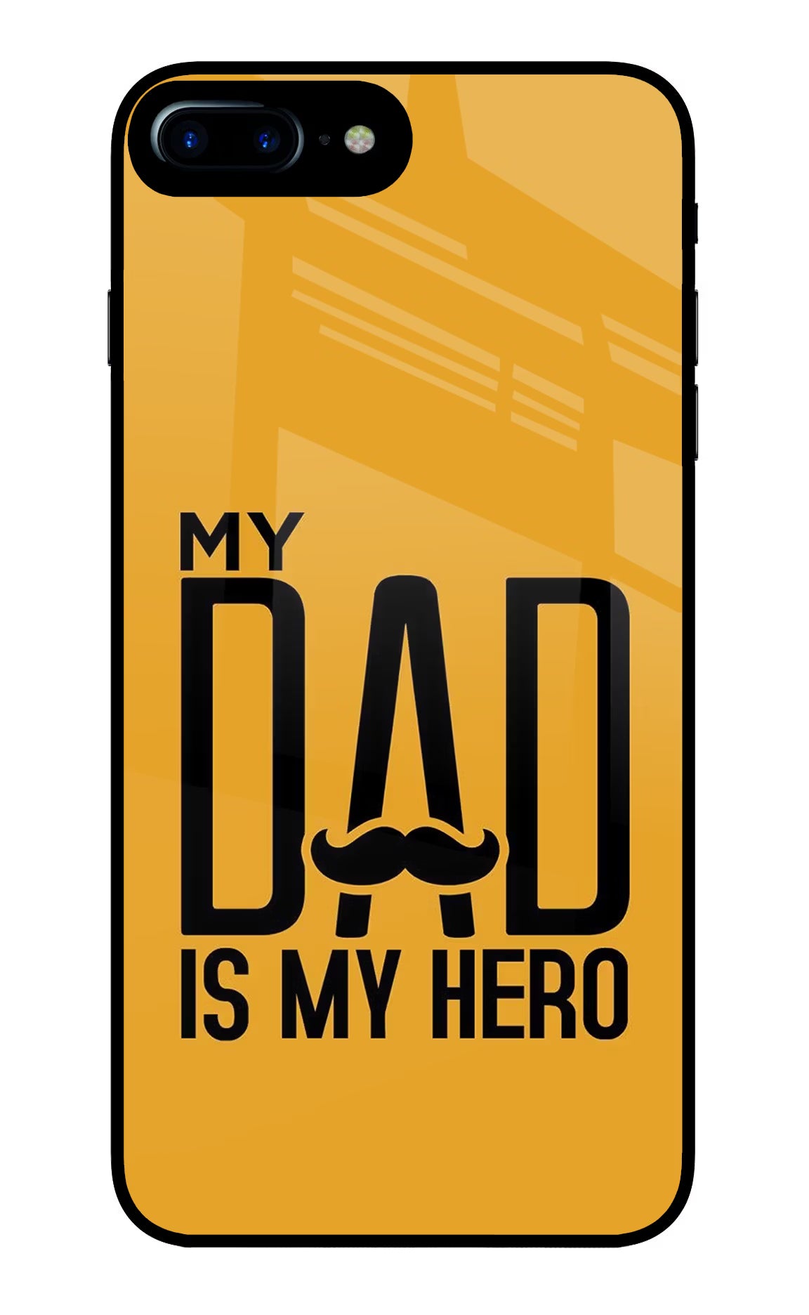 My Dad Is My Hero iPhone 7 Plus Glass Case Back Cover by Casekaro