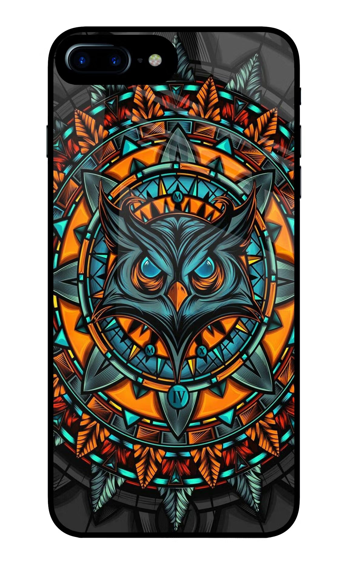 Angry Owl Art iPhone 7 Plus Glass Case Back Cover by Casekaro