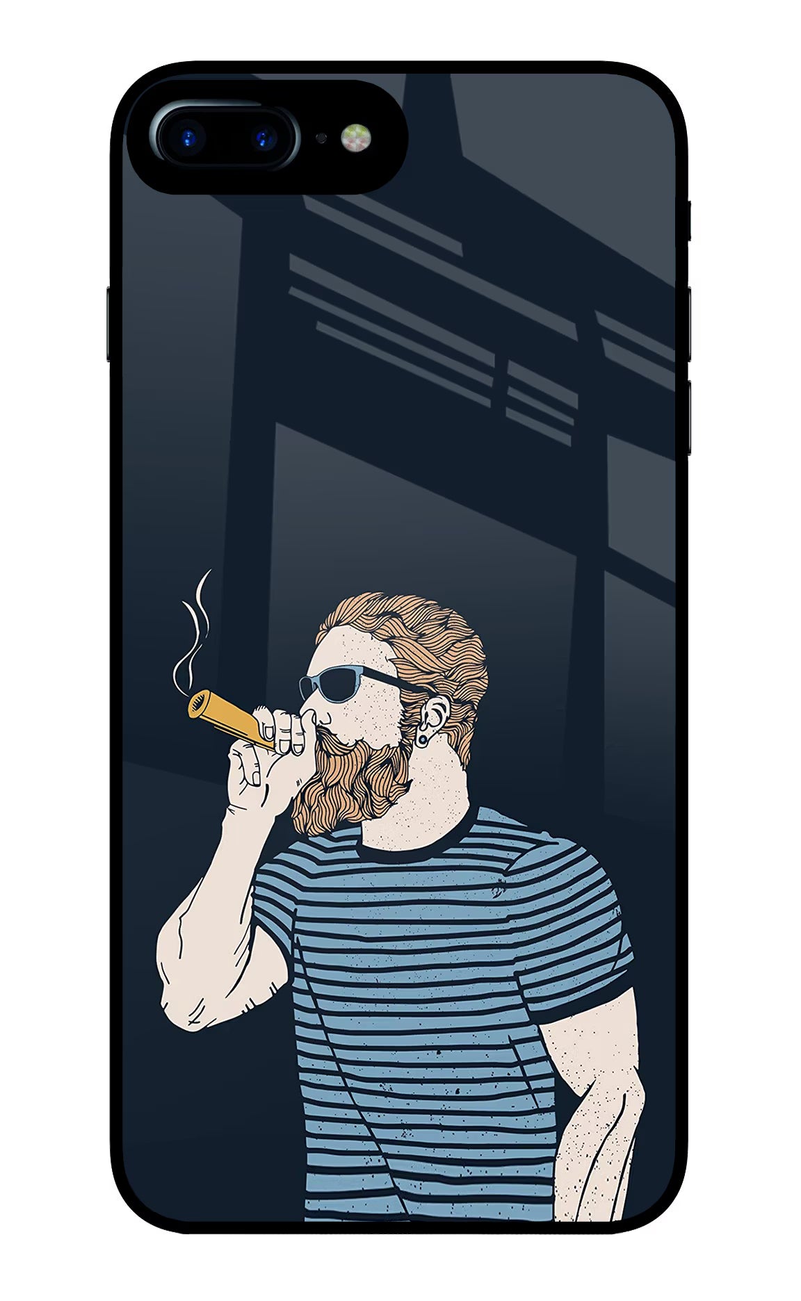Smoking iPhone 7 Plus Glass Case Back Cover by Casekaro