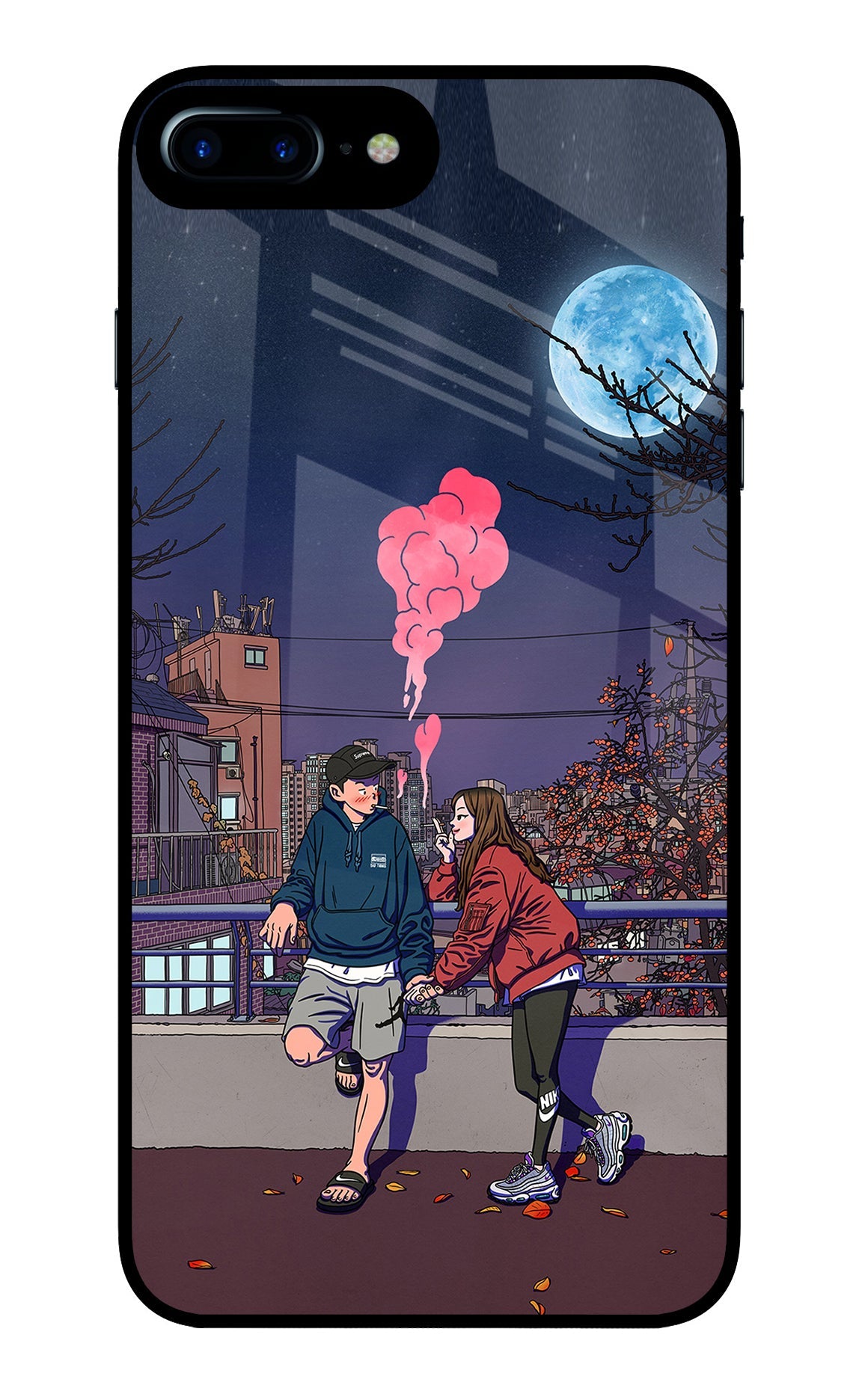 Chilling Couple iPhone 7 Plus Glass Case