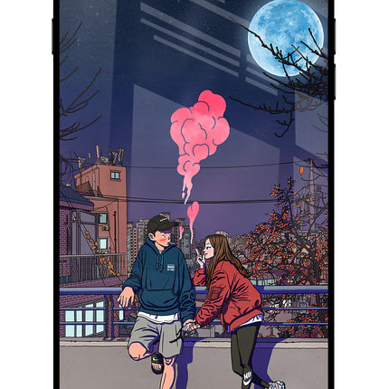 Chilling Couple iPhone 7 Plus Glass Case Back Cover by Casekaro