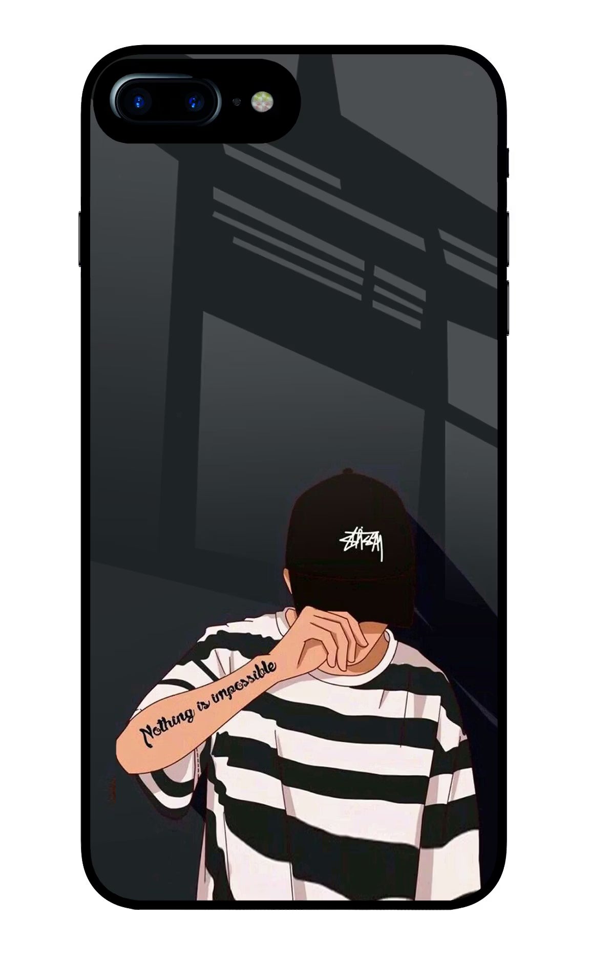 Aesthetic Boy iPhone 7 Plus Glass Case Back Cover by Casekaro