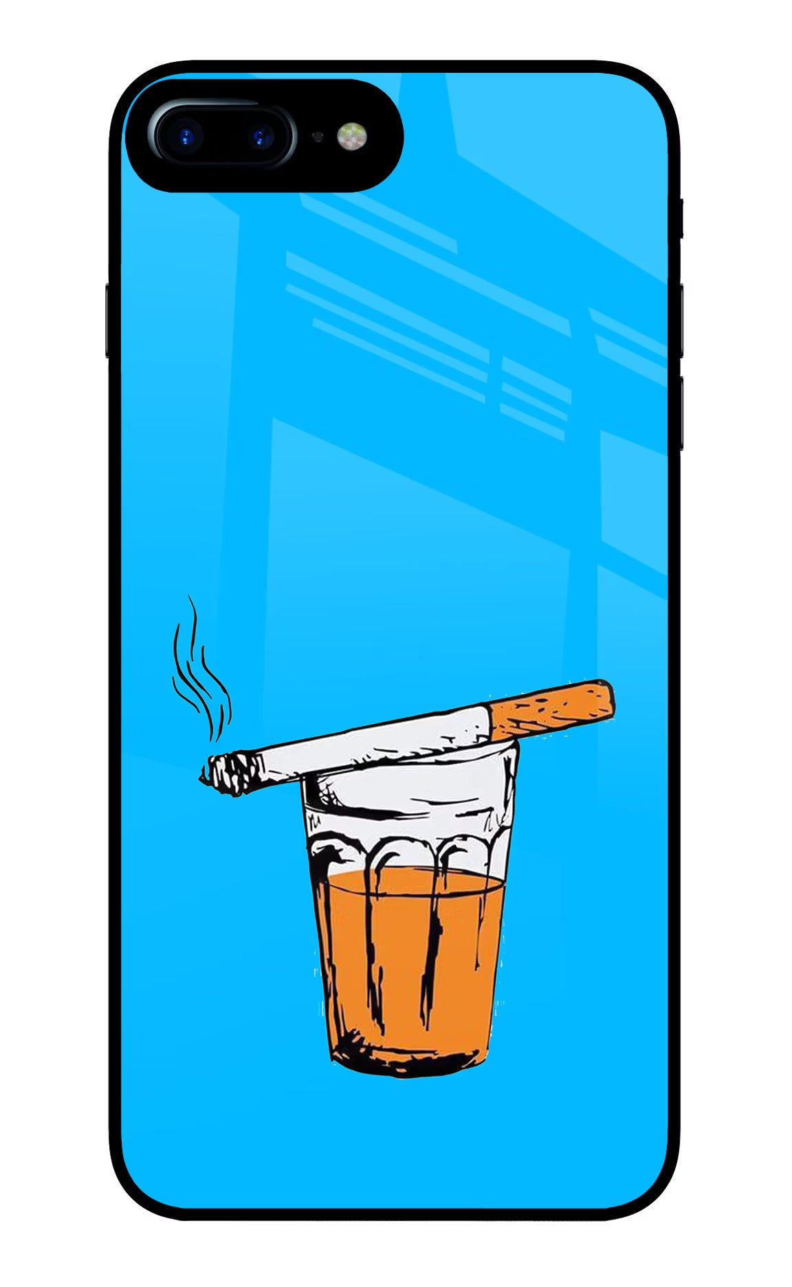 Chai Sutta iPhone 7 Plus Glass Case Back Cover by Casekaro