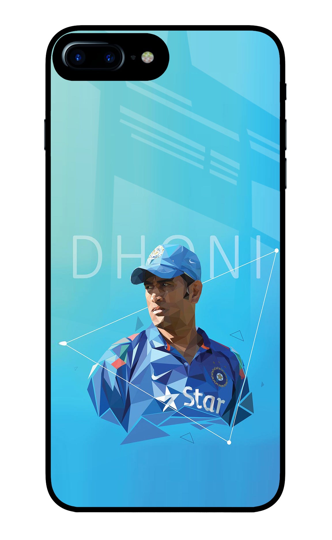 Dhoni Artwork iPhone 7 Plus Glass Case