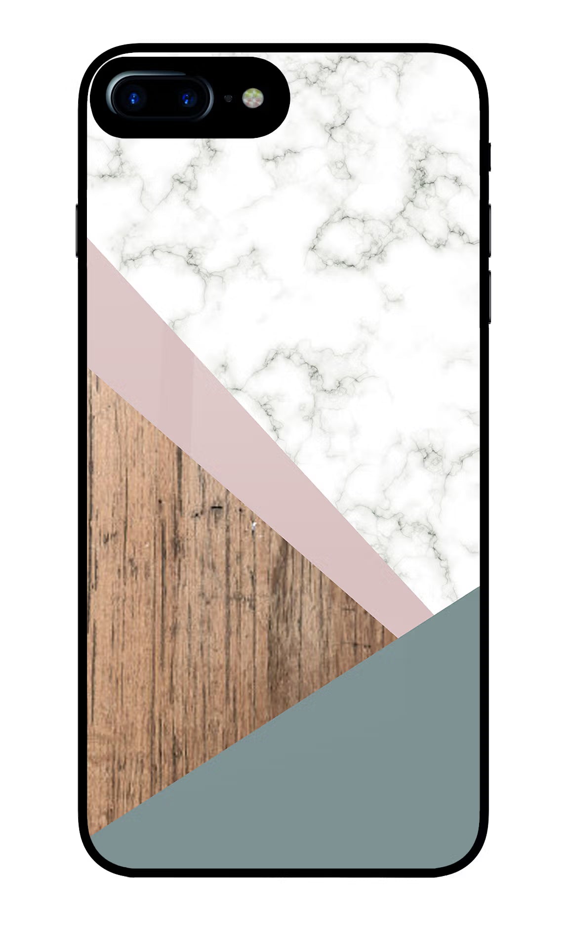 Marble wood Abstract iPhone 7 Plus Glass Case Back Cover by Casekaro