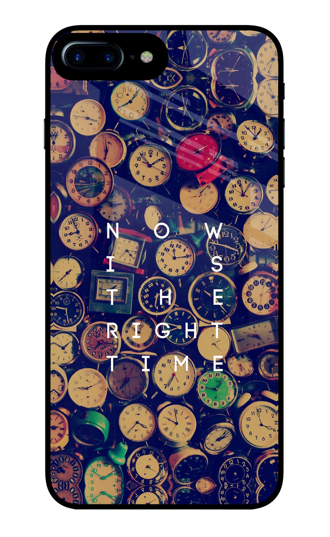 Now is the Right Time Quote iPhone 7 Plus Glass Case Back Cover by Casekaro