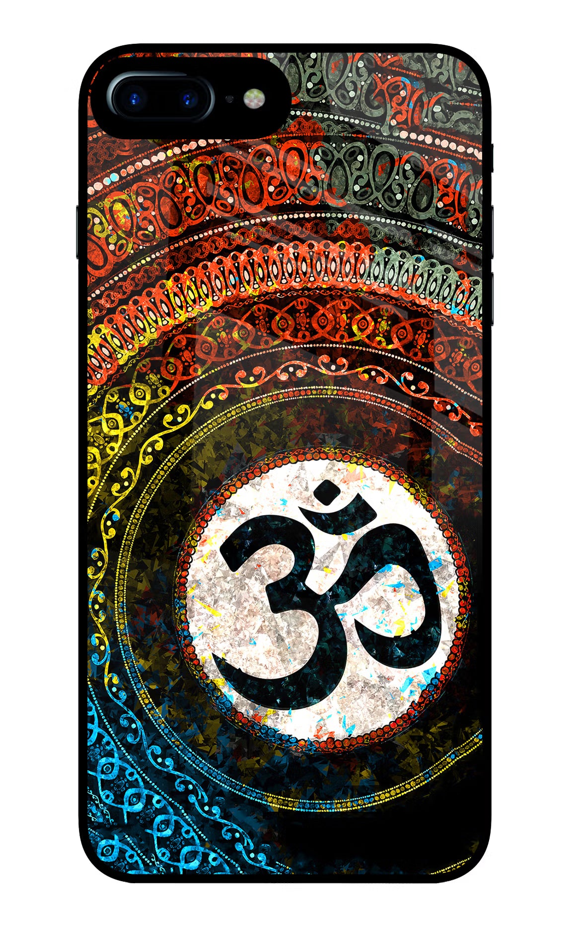 Om Cultural iPhone 7 Plus Glass Case Back Cover by Casekaro