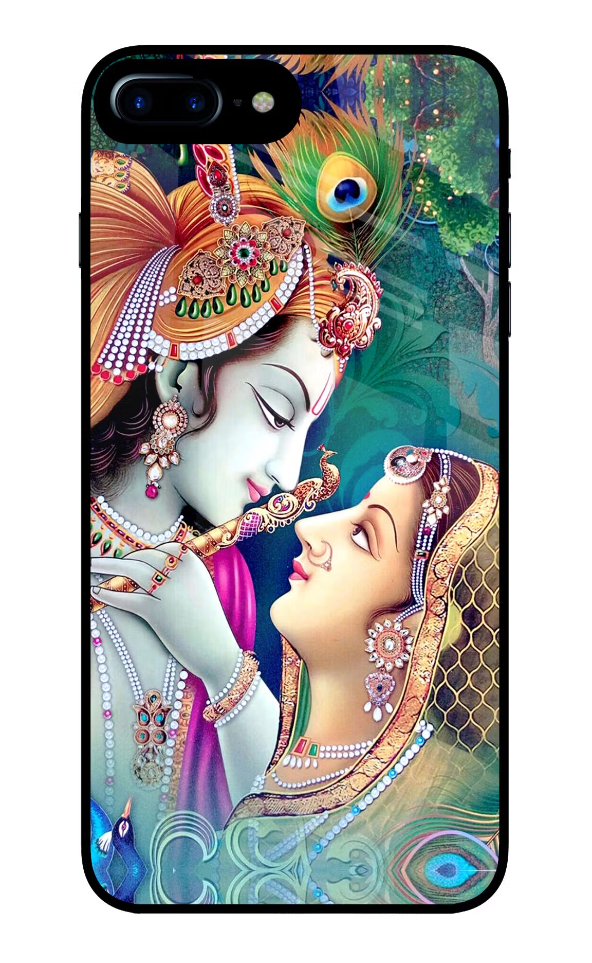 Lord Radha Krishna iPhone 7 Plus Glass Case Back Cover by Casekaro