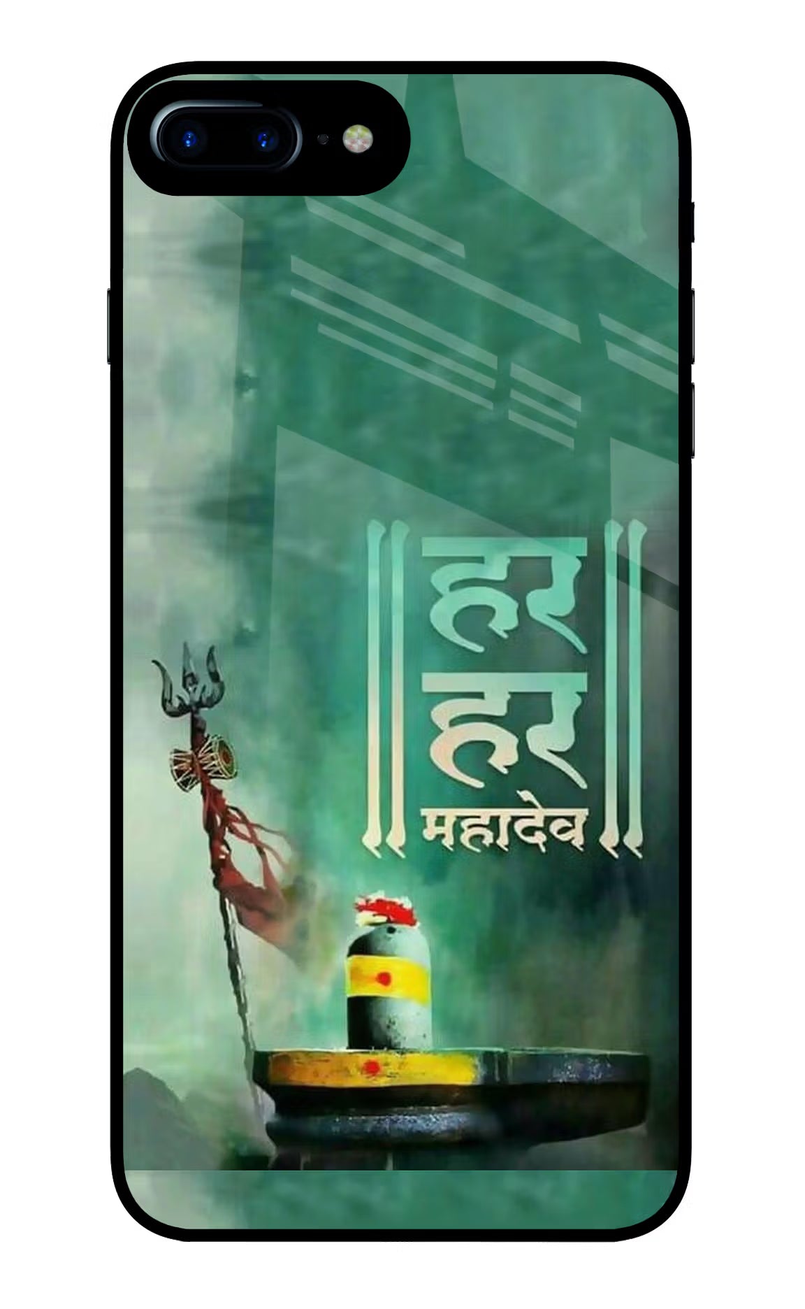 Har Har Mahadev Shivling iPhone 7 Plus Glass Case Back Cover by Casekaro