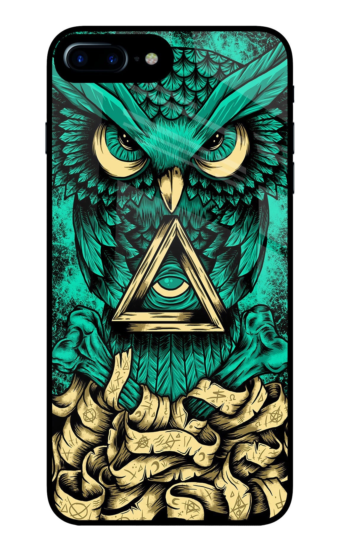 Green Owl iPhone 7 Plus Glass Case