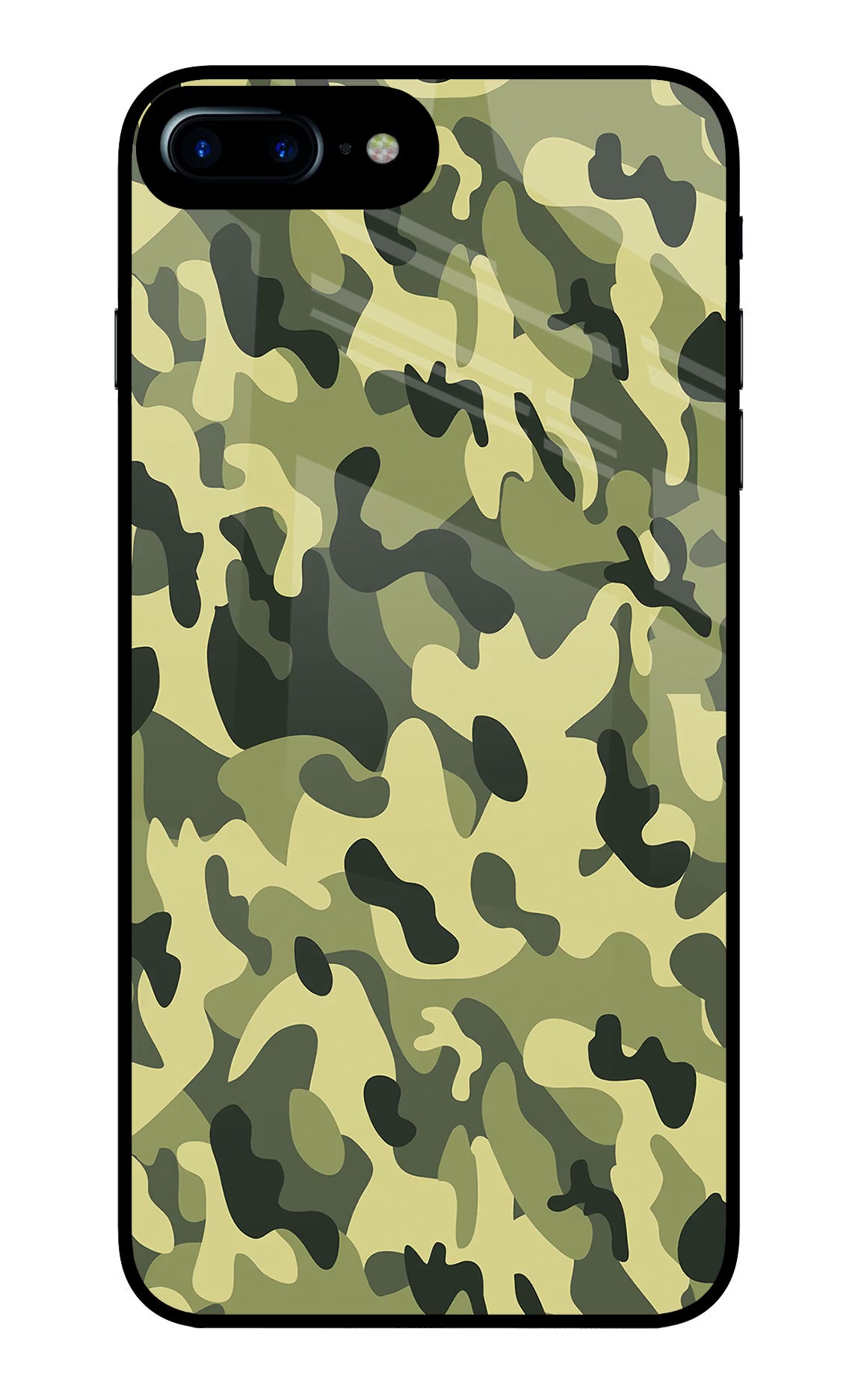Camouflage iPhone 7 Plus Glass Case Back Cover by Casekaro