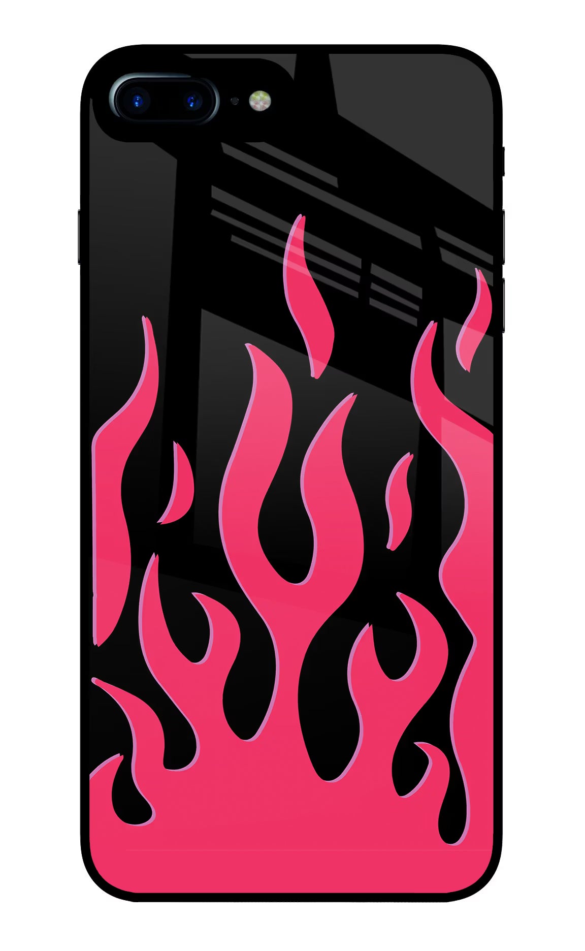 Fire Flames iPhone 7 Plus Glass Case Back Cover by Casekaro