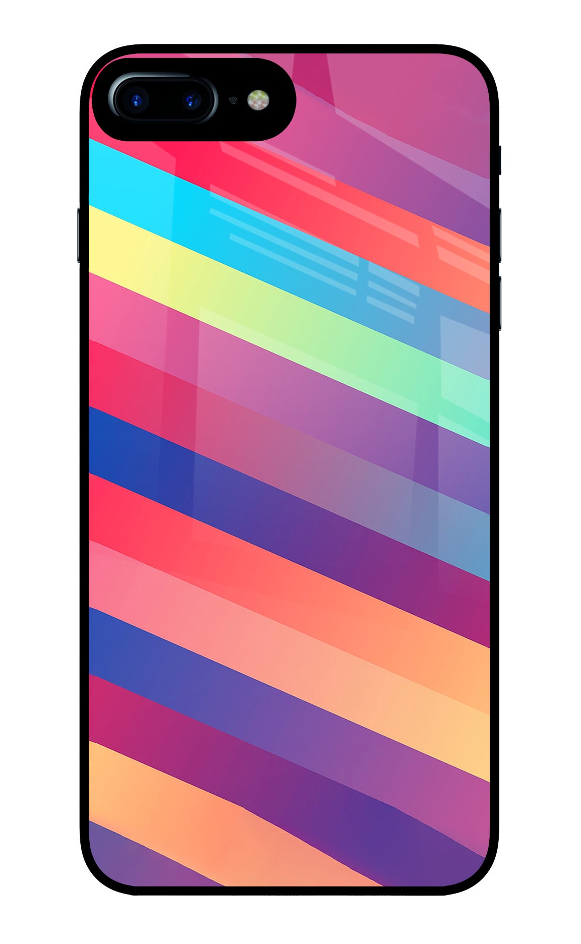 Stripes color iPhone 7 Plus Glass Case