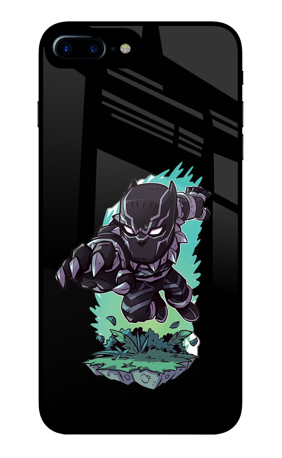 Black Panther iPhone 7 Plus Glass Case Back Cover by Casekaro