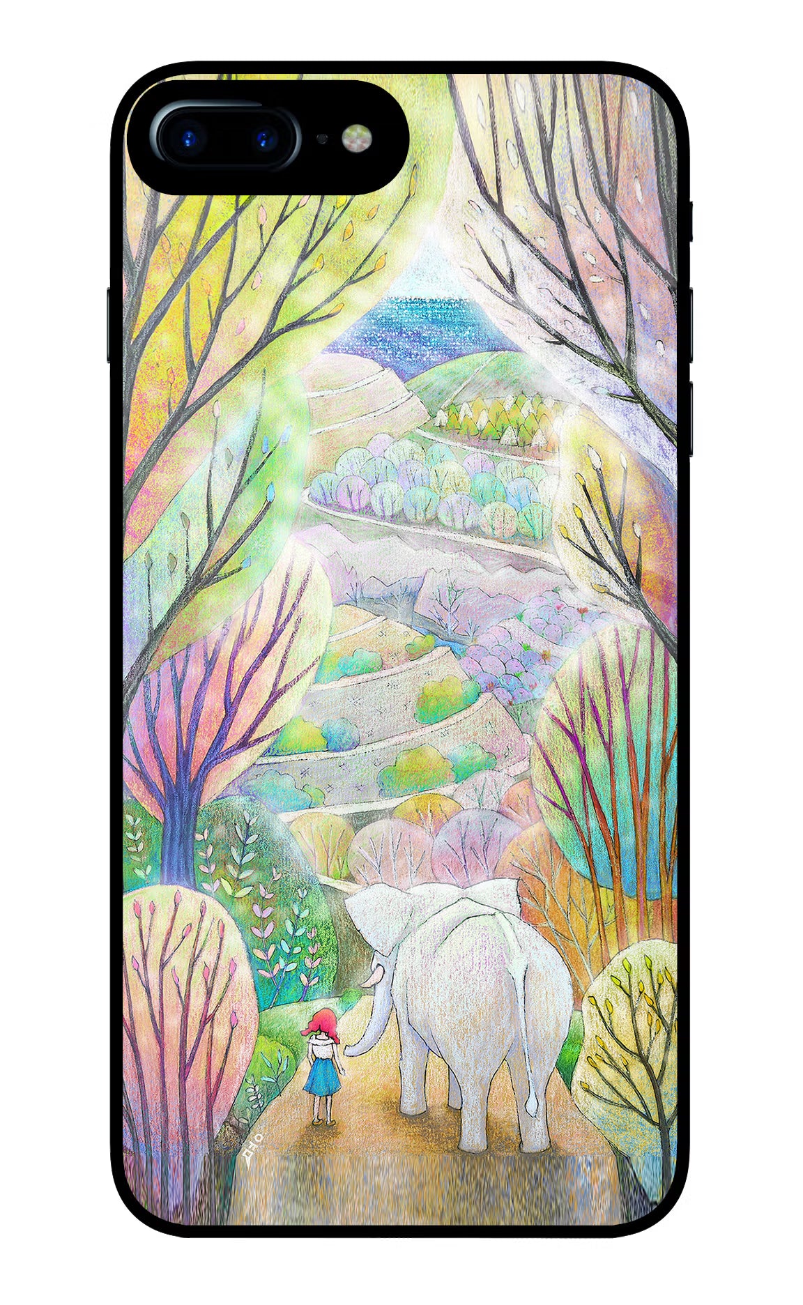 Nature Painting iPhone 7 Plus Glass Case Back Cover by Casekaro