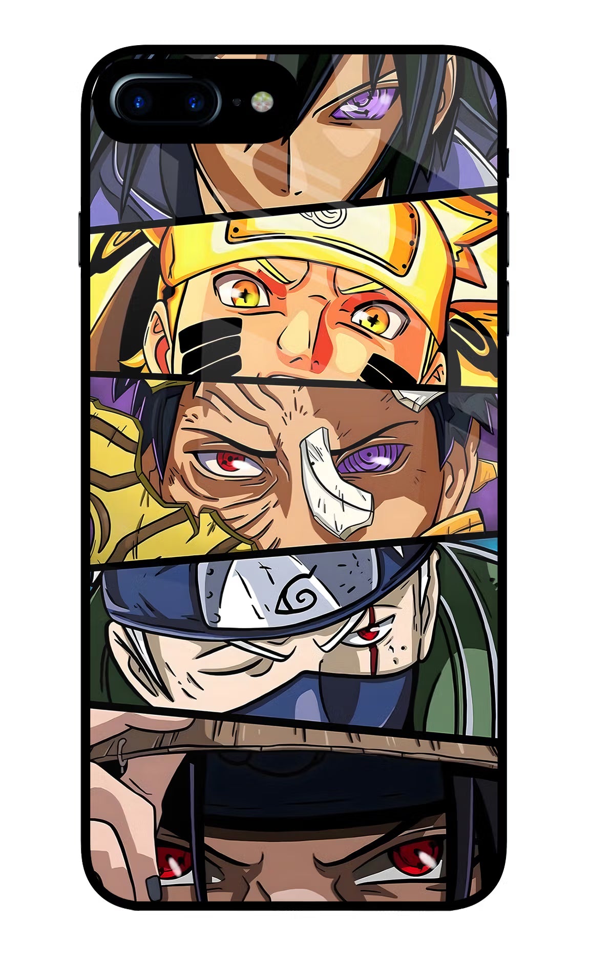 Naruto Character iPhone 7 Plus Glass Case Back Cover by Casekaro