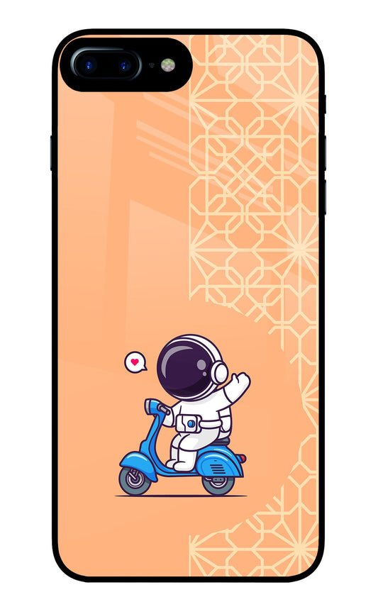 Cute Astronaut Riding iPhone 7 Plus Glass Case