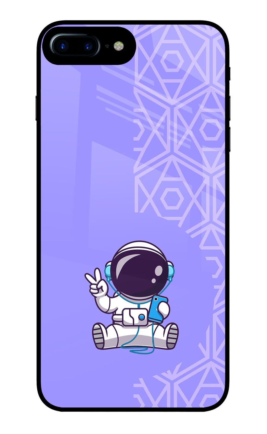 Cute Astronaut Chilling iPhone 7 Plus Back Cover, Glass case