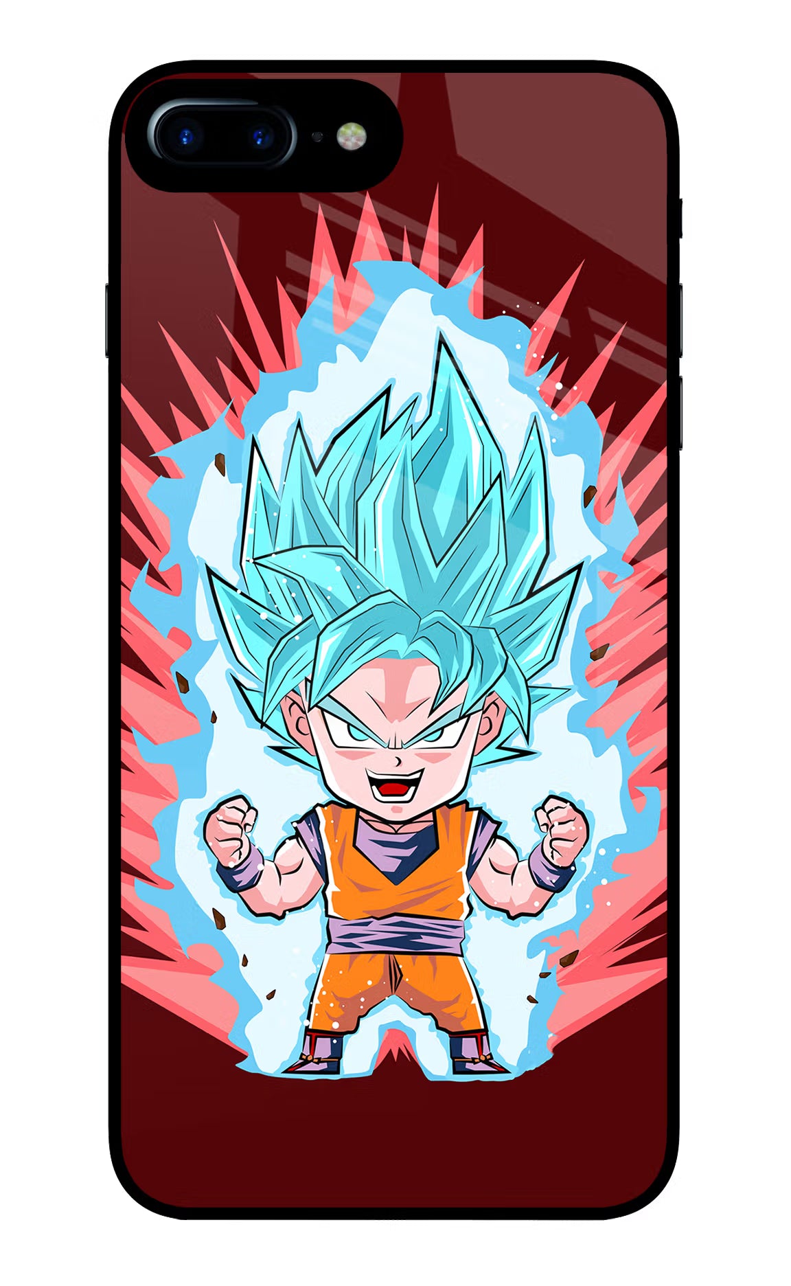 Goku Little iPhone 7 Plus Glass Case Back Cover by Casekaro