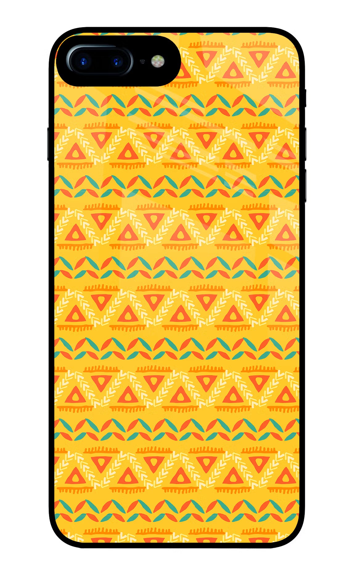 Tribal Pattern iPhone 7 Plus Glass Case Back Cover by Casekaro