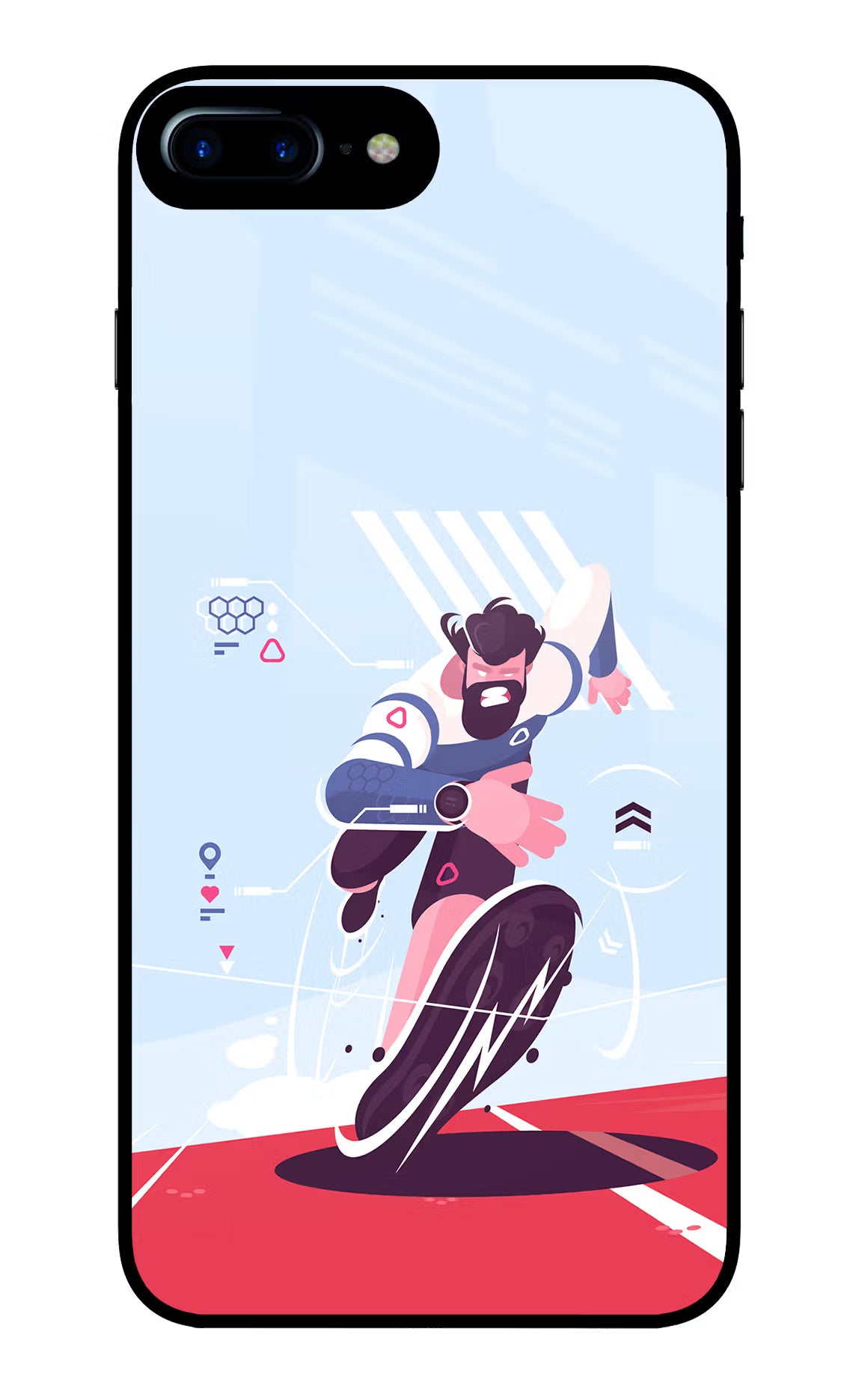 Run Pro iPhone 7 Plus Glass Case Back Cover by Casekaro