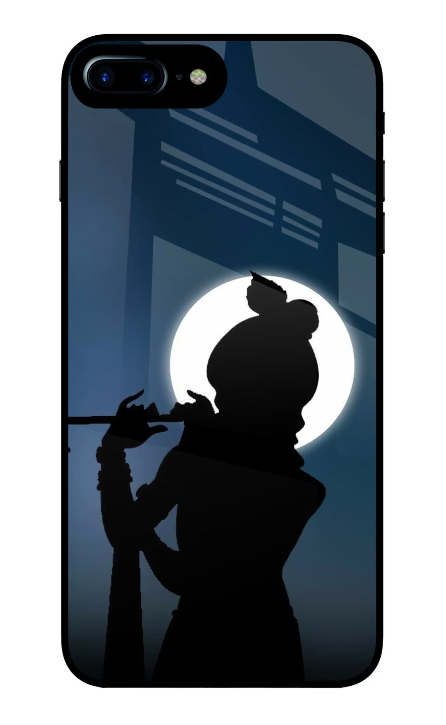 Shri Krishna Silhouette iPhone 7 Plus Back Cover, Glass case
