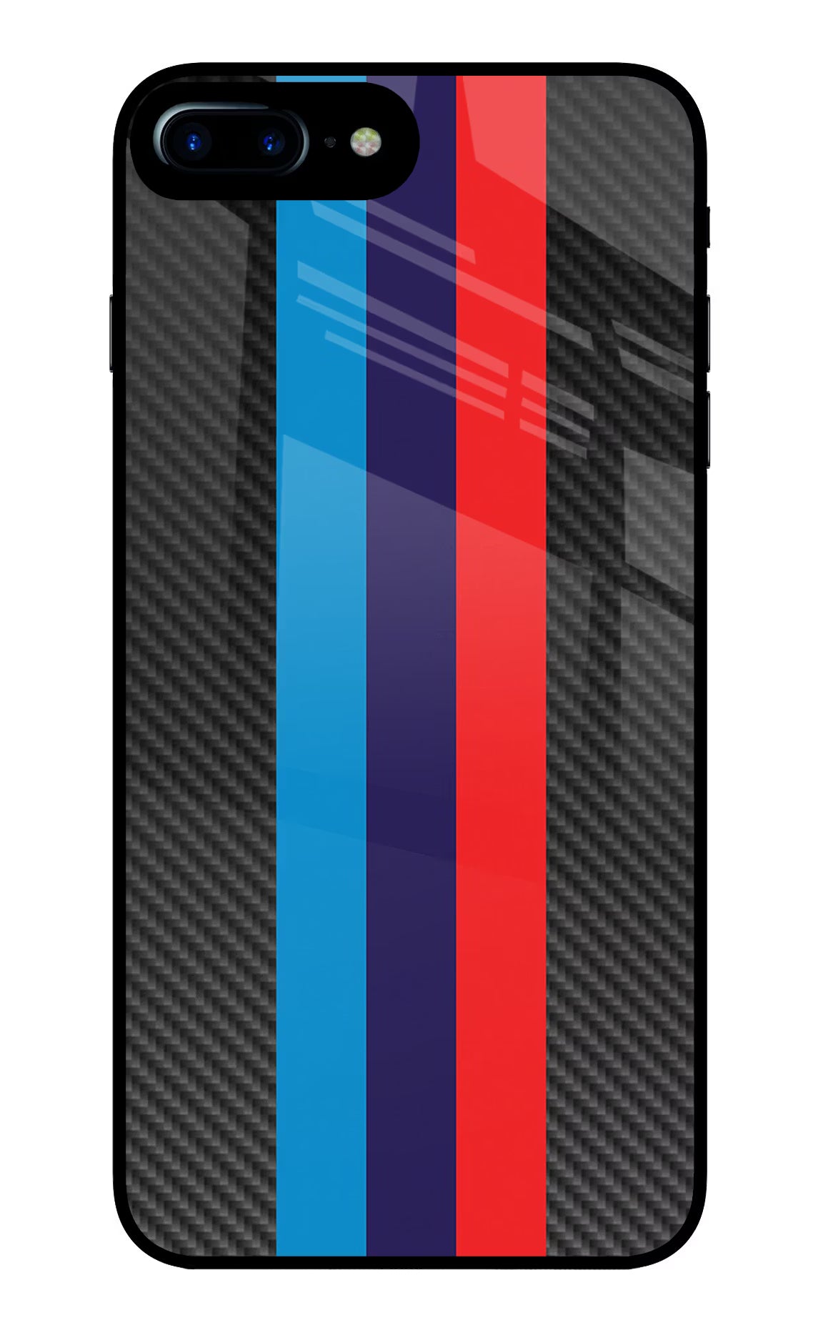 BMW Stripes Pattern iPhone 7 Plus Glass Case Back Cover by Casekaro