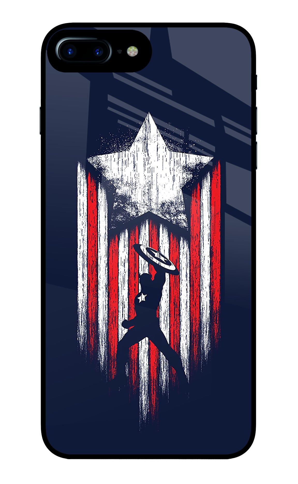 Captain America Marvel Art iPhone 7 Plus Glass Case