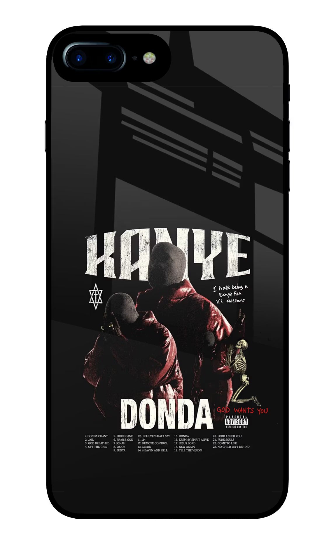 Donda Kanye West iPhone 7 Plus Glass Case Back Cover by Casekaro